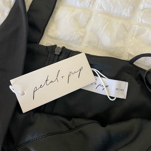 Petal & Pup Jolie knit one shoulder midi black dress - Picture 8 of 13